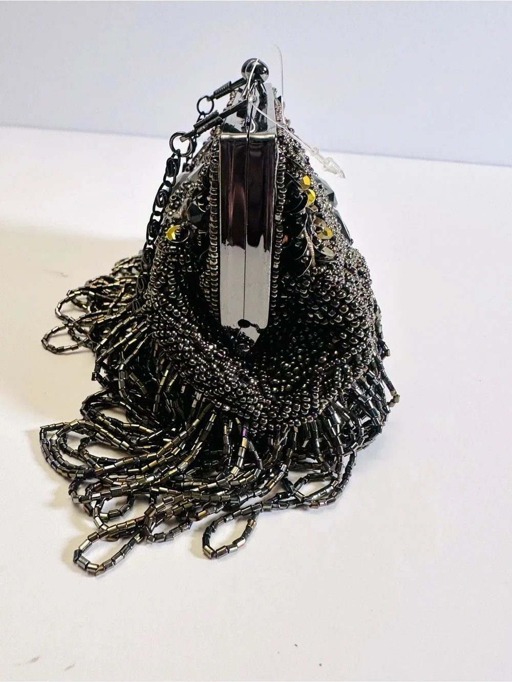 Olive green Mary Frances INSPIRED Mini Kiss Lock Beaded Evening Bag NWOT